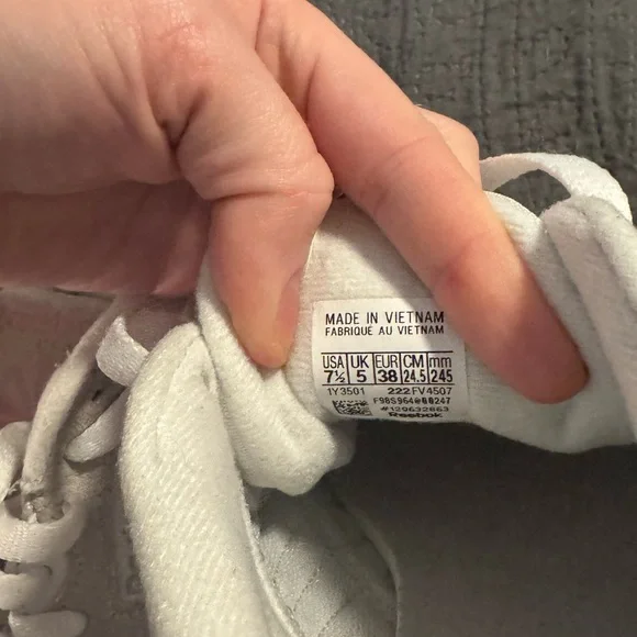 Reebok White and Gray Athletic Shoes - Picture 7 of 7